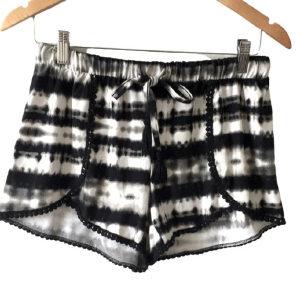 Gray Striped Shorts Women 